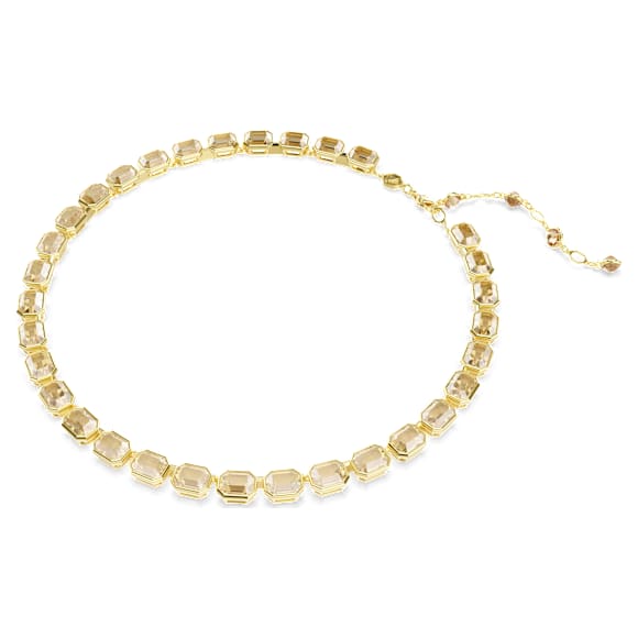 Millenia Tennis necklace, Octagon cut, Yellow, Gold-tone plated - Swarovski, 5718674