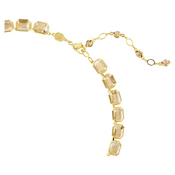 Millenia Tennis necklace, Octagon cut, Yellow, Gold-tone plated - Swarovski, 5718674