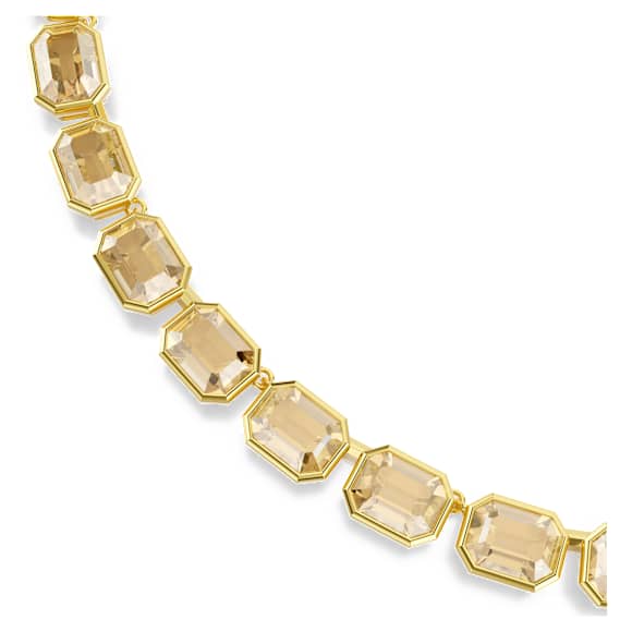 Millenia Tennis necklace, Octagon cut, Yellow, Gold-tone plated - Swarovski, 5718674