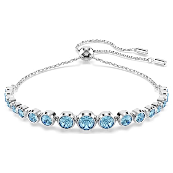Imber Tennis bracelet, Mixed round cuts, Blue, Rhodium plated - Swarovski, 5719282