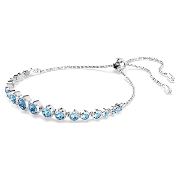 Imber Tennis bracelet, Mixed round cuts, Blue, Rhodium plated - Swarovski, 5719282