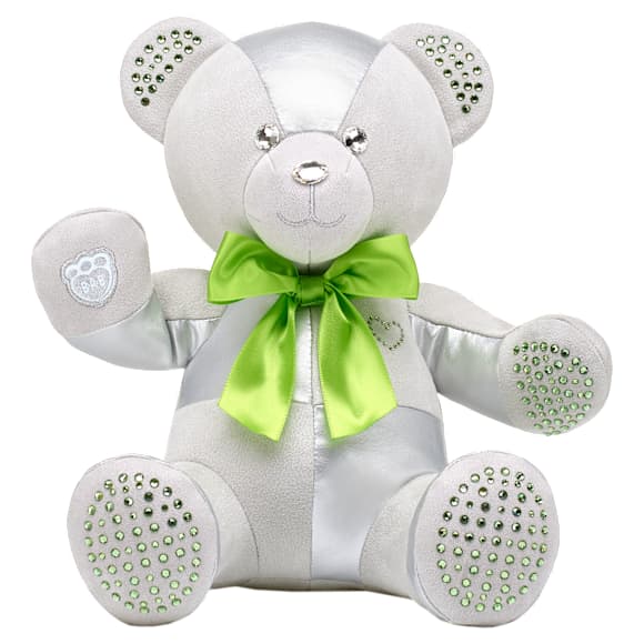 Build-A-Bear Birthstone Bear Collectible, Featuring Swarovski® crystals, Teddy bear, August, Light Green - Swarovski, 5719969