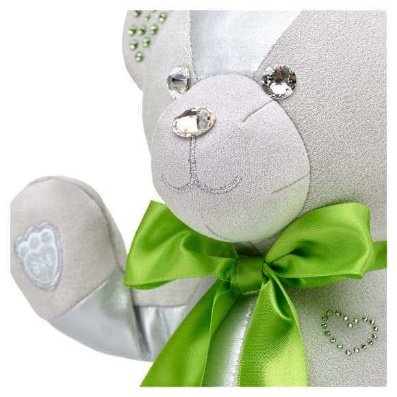 Build-A-Bear Birthstone Bear Collectible, Featuring Swarovski® crystals, Teddy bear, August, Light Green - Swarovski, 5719969
