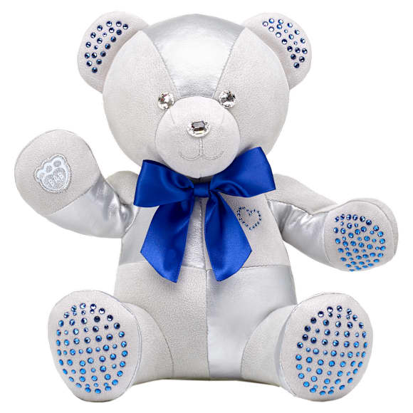 Piesă de colecție Build-A-Bear Birthstone Bear, Cu cristale Swarovski®, Urs Teddy, Septembrie, Albastru închis - Swarovski, 5719976