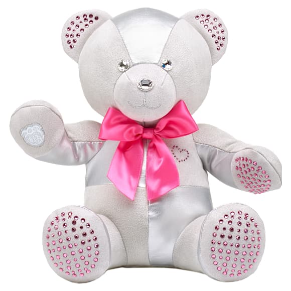 Build-A-Bear Birthstone Bear Collectible, Featuring Swarovski® crystals, Teddy bear, October, Pink - Swarovski, 5719977