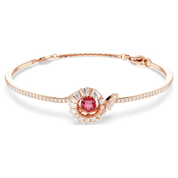 Snake bangle, Mixed cuts, Year of the Snake, Red, Rose gold-tone plated - Swarovski, 5720091