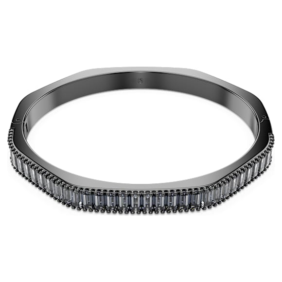 Matrix bangle, Baguette cut, Gray, Ruthenium plated - Swarovski, 5720365