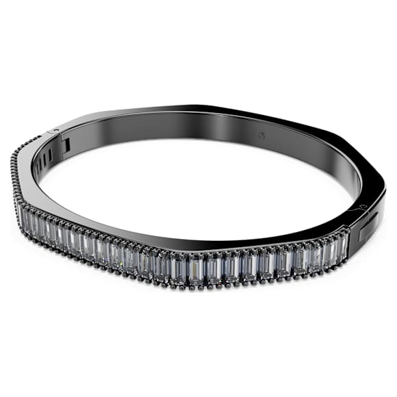Matrix bangle, Baguette cut, Octagon shape, Gray, Ruthenium plated - Swarovski, 5720366