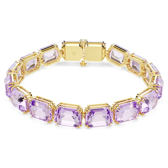 Braccialetto Millenia, Taglio ottagonale, Viola, Finitura oro 18K - Swarovski, 5720487
