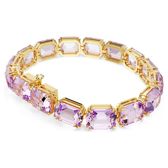 Millenia Tennis bracelet, Octagon cut, Purple, Gold-tone plated - Swarovski, 5720487