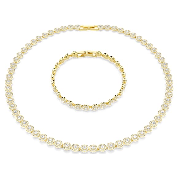 Una Angelic 套裝, 圓形切割, 白色, 18K 金飾面 - Swarovski, 5720506