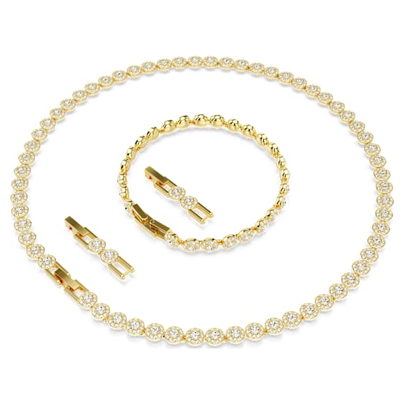 Una Angelic set, Round cut, White, Gold-tone plated - Swarovski, 5720506