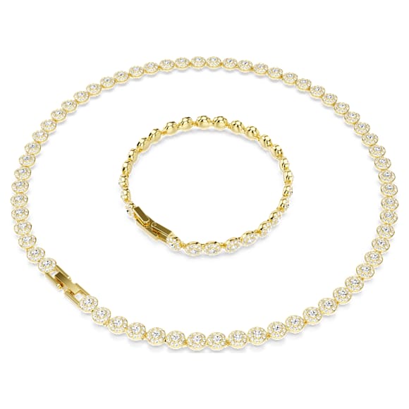 Una Angelic 套裝, 圓形切割, 白色, 18K 金飾面 - Swarovski, 5720506
