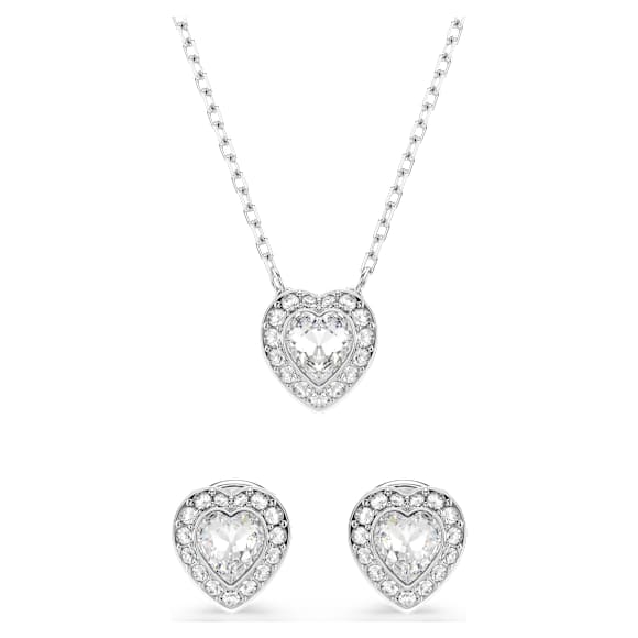 Ariana Grande x Swarovski set, Mixed cuts, Heart, White, Rhodium plated - Swarovski, 5720849