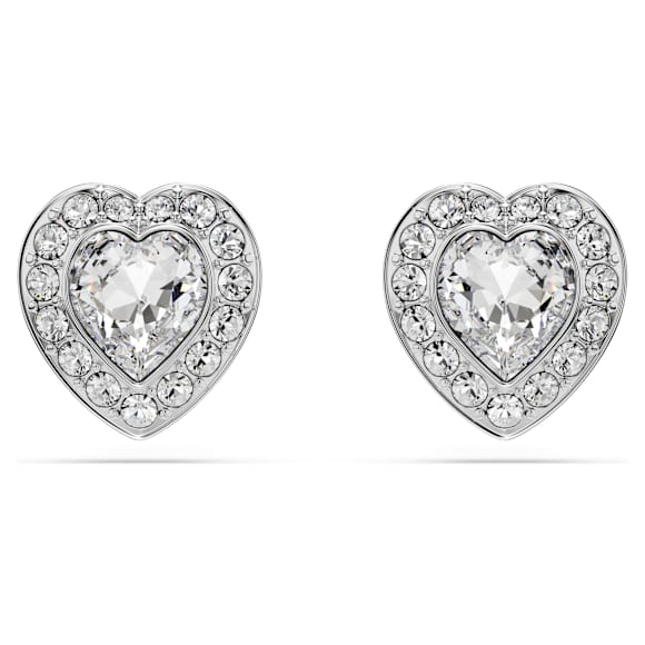 Ariana Grande x Swarovski 스터드 이어링, 믹스 컷, 하트, 화이트, 로듐 플래팅 - Swarovski, 5720859