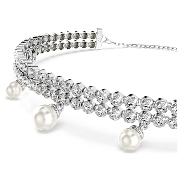 Ariana Grande x Swarovski bracelet, Crystal pearl, Round cut, White, Rhodium plated - Swarovski, 5720870