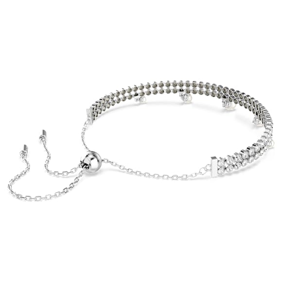 Ariana Grande x Swarovski bracelet, Crystal pearl, Round cut, White, Rhodium plated - Swarovski, 5720870