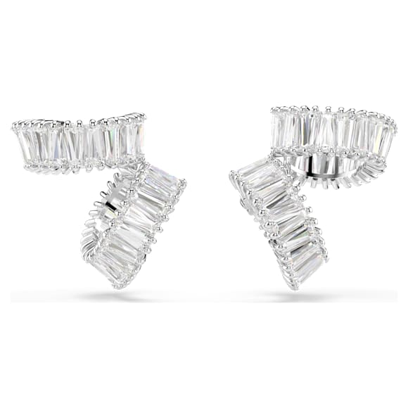 Σετ σκουλαρίκια-χειροπέδα Ariana Grande x Swarovski, Κοπή Baguette, Λευκές, Επιμετάλλωση ροδίου - Swarovski, 5720872