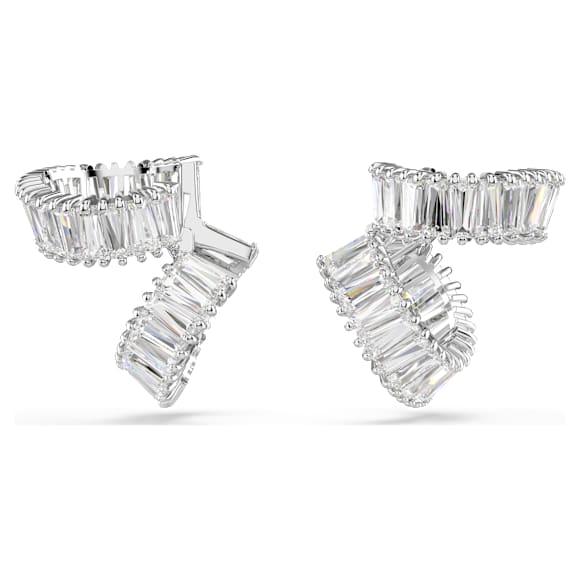 Σετ σκουλαρίκια-χειροπέδα Ariana Grande x Swarovski, Κοπή Baguette, Λευκές, Επιμετάλλωση ροδίου - Swarovski, 5720872