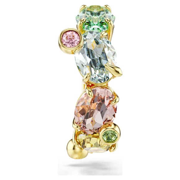 Gema ear cuff, Single, Mixed cuts, Multicolored, Gold-tone plated - Swarovski, 5720903