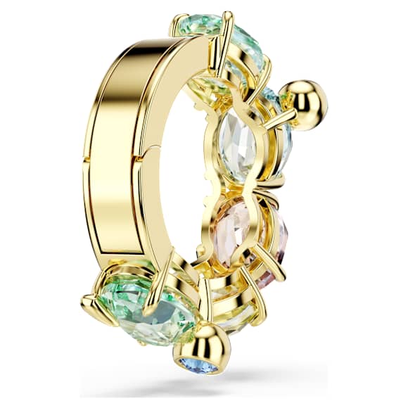 Gema ear cuff, Single, Mixed cuts, Multicoloured, 18K gold finish - Swarovski, 5720903