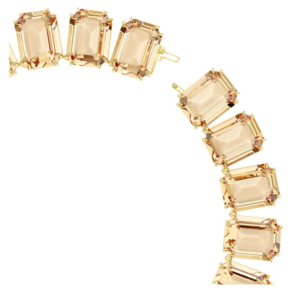 Millenia Tennis necklace, Oversized crystals, Octagon cut, Caramel, Gold-tone plated - Swarovski, 5720911