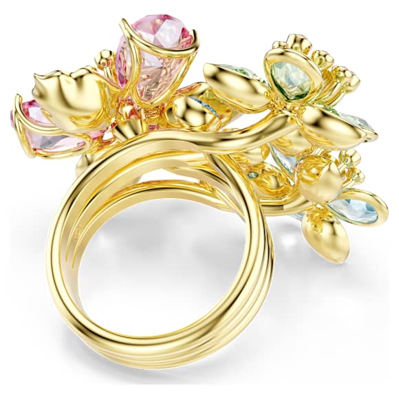 Anello Idyllia, Taglio misto, Fiore, Multicolore, Finitura oro 18K - Swarovski, 5721580