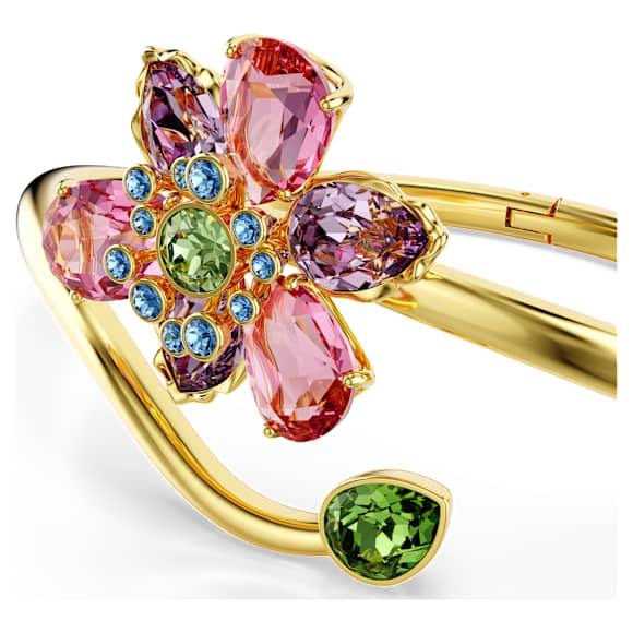 Bracelet-jonc Idyllia, Tailles variées, Fleur, Multicolore, Placage de ton or - Swarovski, 5721583