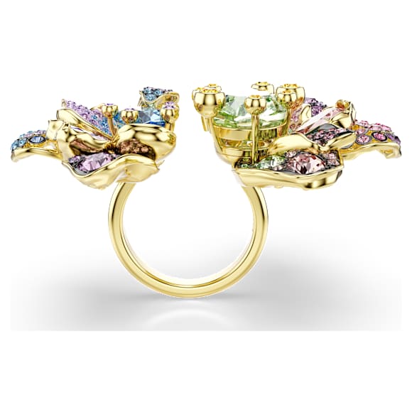 Pierścionek Idyllia, Szlify różnorodne, Oprawa brukowa, Kwiat, Różnokolorowy, Wykończenie z 18-karatowego złota - Swarovski, 5721592