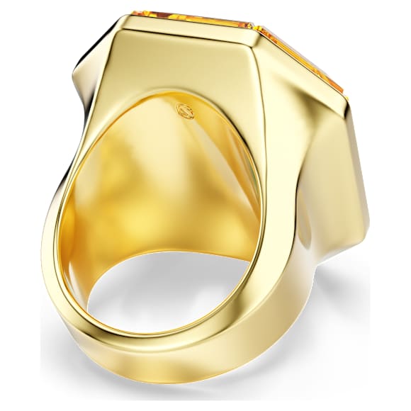 Lucent cocktail ring, Octagon shape, Yellow, Gold-tone plated - Swarovski, 5721600