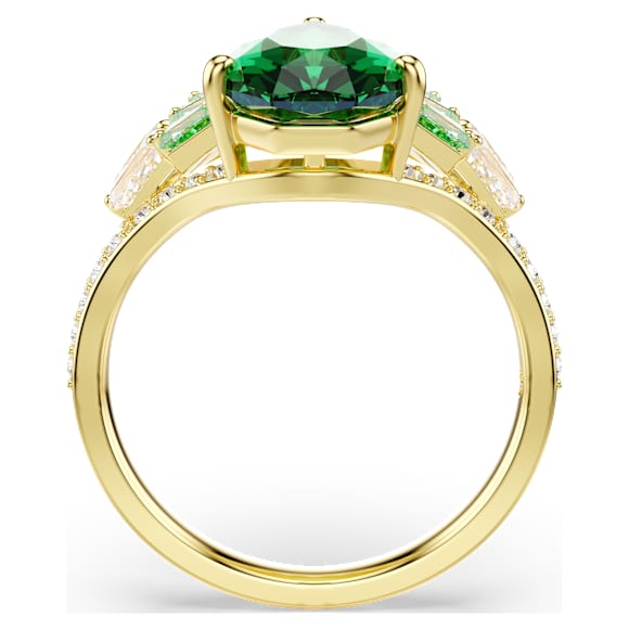Idyllia ring, Mixed cuts, Shell, Green, Gold-tone plated - Swarovski, 5721614