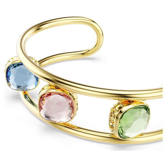 Chroma cuff, Cushion cut, Multicolored, Gold-tone plated - Swarovski, 5721649