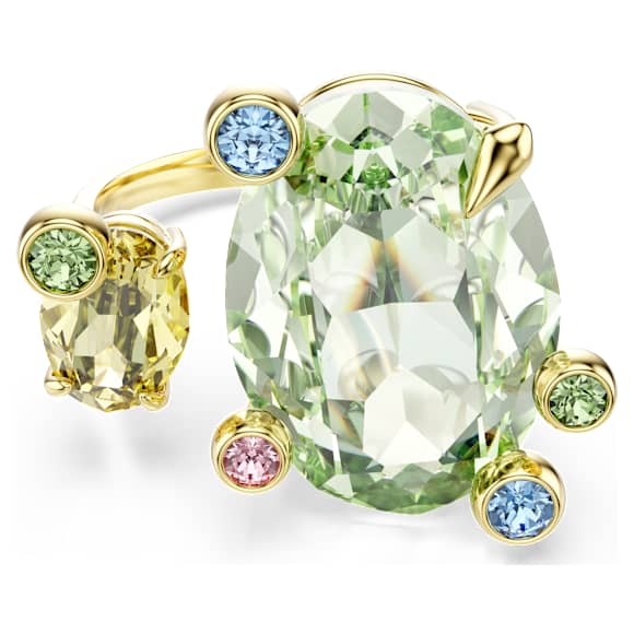 Otevřený prsten Gema, Různé výbrusy, Vícebarevný, Povrchová úprava z 18k zlata - Swarovski, 5721684