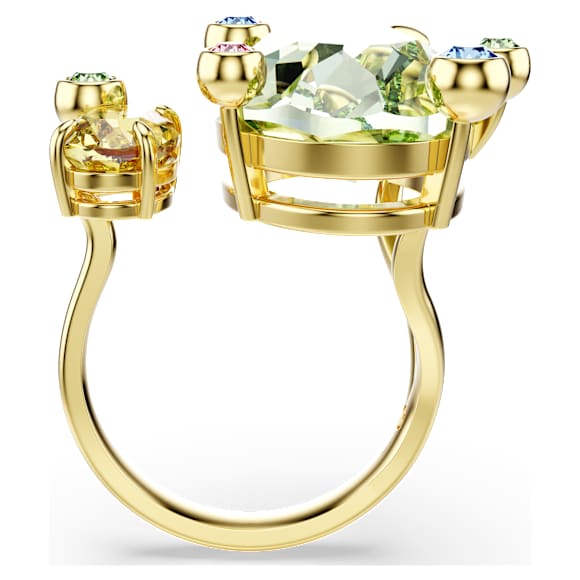 Gema open ring, Mixed cuts, Multicoloured, Gold-tone plated - Swarovski, 5721685