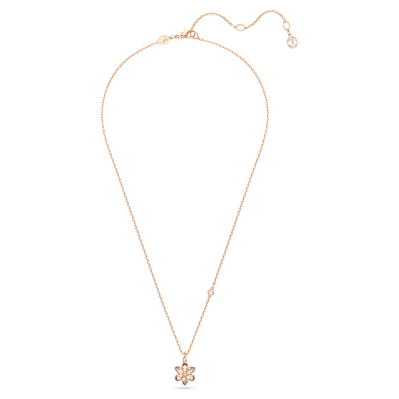 Idyllia 链坠, 混合切割, 花朵, 流光溢彩, 镀玫瑰金色调 - Swarovski, 5722102
