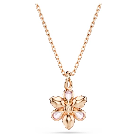 Idyllia 链坠, 混合切割, 花朵, 流光溢彩, 镀玫瑰金色调 - Swarovski, 5722102