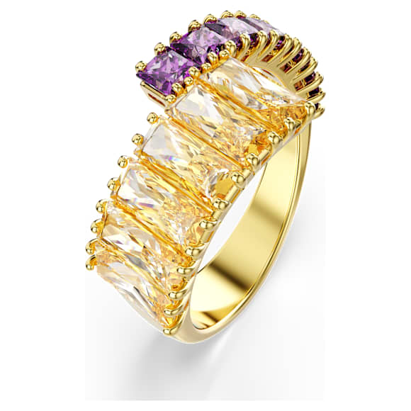 Matrix 戒指, 混合切割, 彩色, 镀金色调 - Swarovski, 5722450
