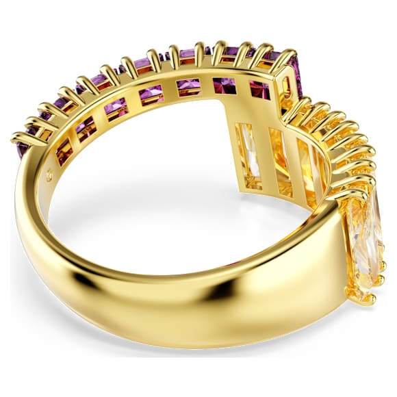 Matrix 戒指, 混合切割, 彩色, 镀金色调 - Swarovski, 5722450