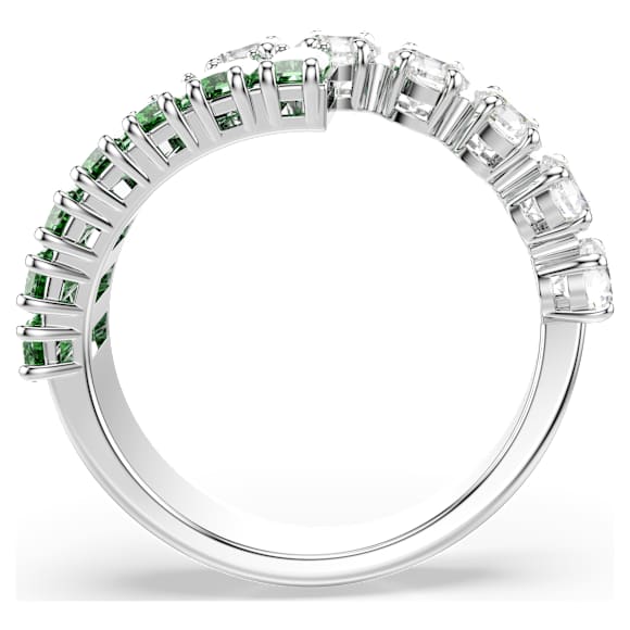 Matrix 戒指, 混合切割, 绿色, 镀铑 - Swarovski, 5722456