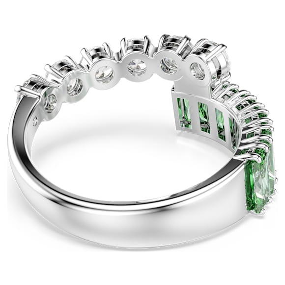 Matrix 戒指, 混合切割, 绿色, 镀铑 - Swarovski, 5722456