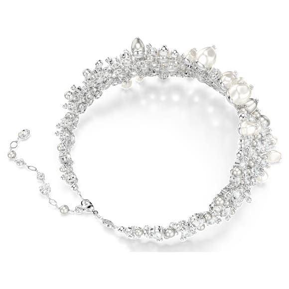 Ras-de-cou Constella, Perle de cristal, Taille ronde, Blanc, Métal rhodié - Swarovski, 5722471