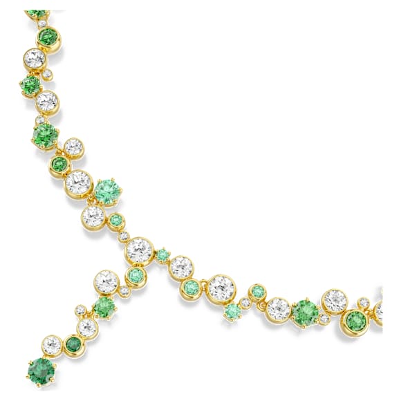 Constella Y necklace, Mixed cuts, Green, Gold-tone plated - Swarovski, 5722474