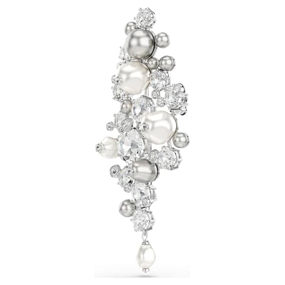 Constella 브로치, 크리스털 펄, 라운드 컷, 화이트, 로듐 플래팅 - Swarovski, 5722516