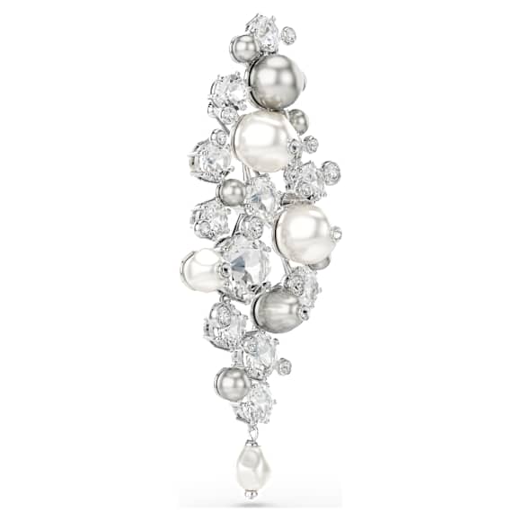 Constella 브로치, 크리스털 펄, 라운드 컷, 화이트, 로듐 플래팅 - Swarovski, 5722516