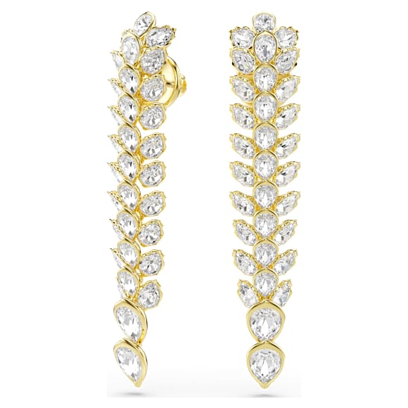 Pendants d'oreilles Idyllia, Tailles variées, Longues, Blanches, Placage de ton or - Swarovski, 5723138