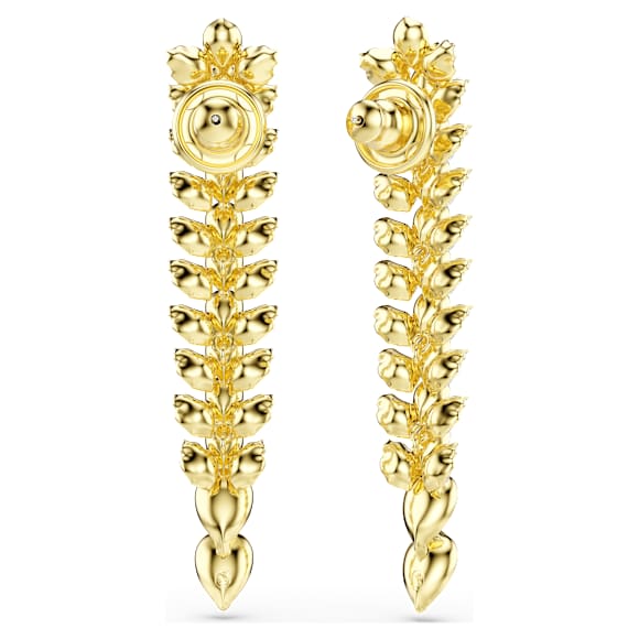 Cercei cu drop Idyllia, Tăieturi mixte, Lungi, Albi, Finisaj din aur de 18k - Swarovski, 5723138