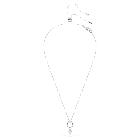 Colgante Mesmera, Talla pera, Blanco, Baño de rodio - Swarovski, 5723146