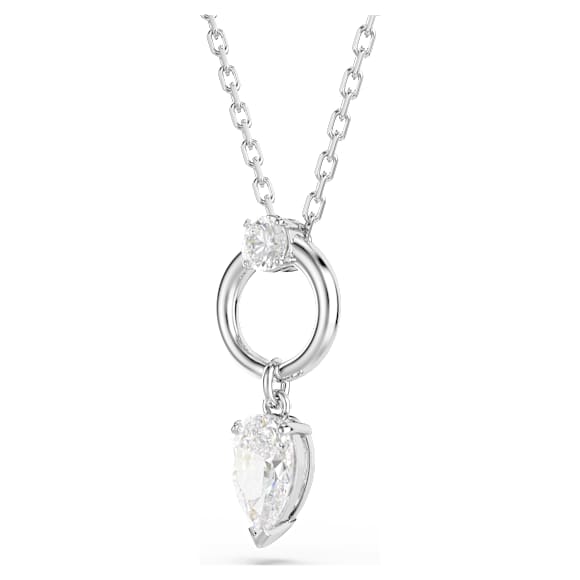 Colgante Mesmera, Talla pera, Blanco, Baño de rodio - Swarovski, 5723146