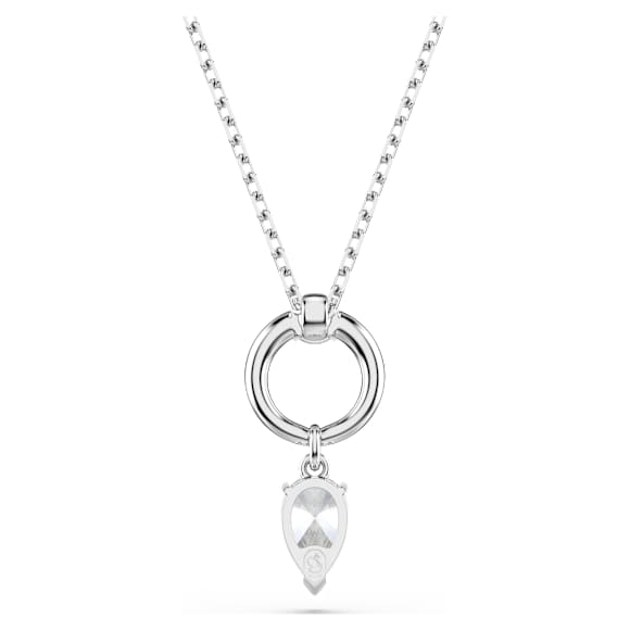 Colgante Mesmera, Talla pera, Blanco, Baño de rodio - Swarovski, 5723146