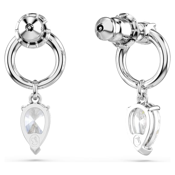 Visací náušnice Mesmera, Různé výbrusy, Bílá, Pokoveno rhodiem - Swarovski, 5723177